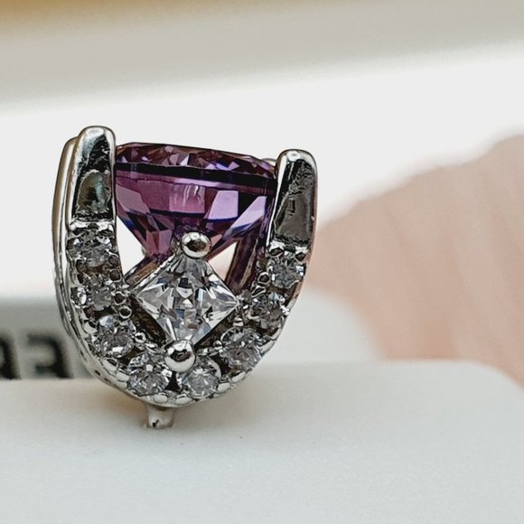 "Birthstone S925 Sterling Silver CZ Stud Earrings for Women/Girl, US19251041 - Picture 13 of 15